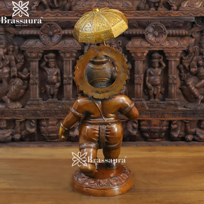 Brass Umbrella Ganesha Weight 13.7 Kg & Height 24 Inch