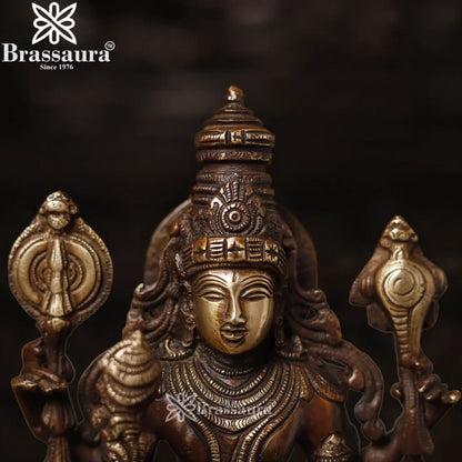 Brass Vishnu Statue Weight 3.38 Kg And Height 12.5 Inch