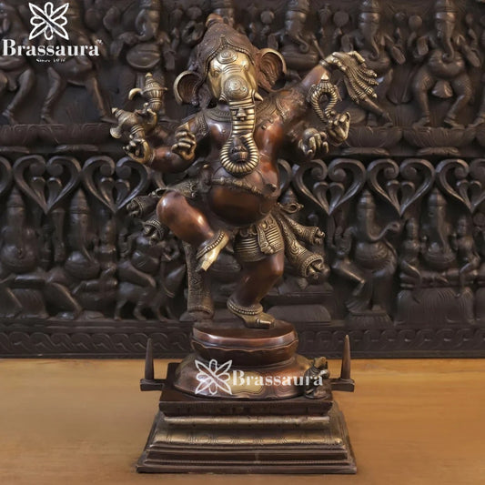 Brass Dancing Ganesha Weight 34.6 Kg & Height 30 Inch