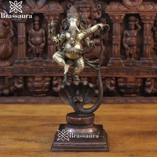 Brass Dancing Ganesha Weight 9 Kg & Height 19 Inch