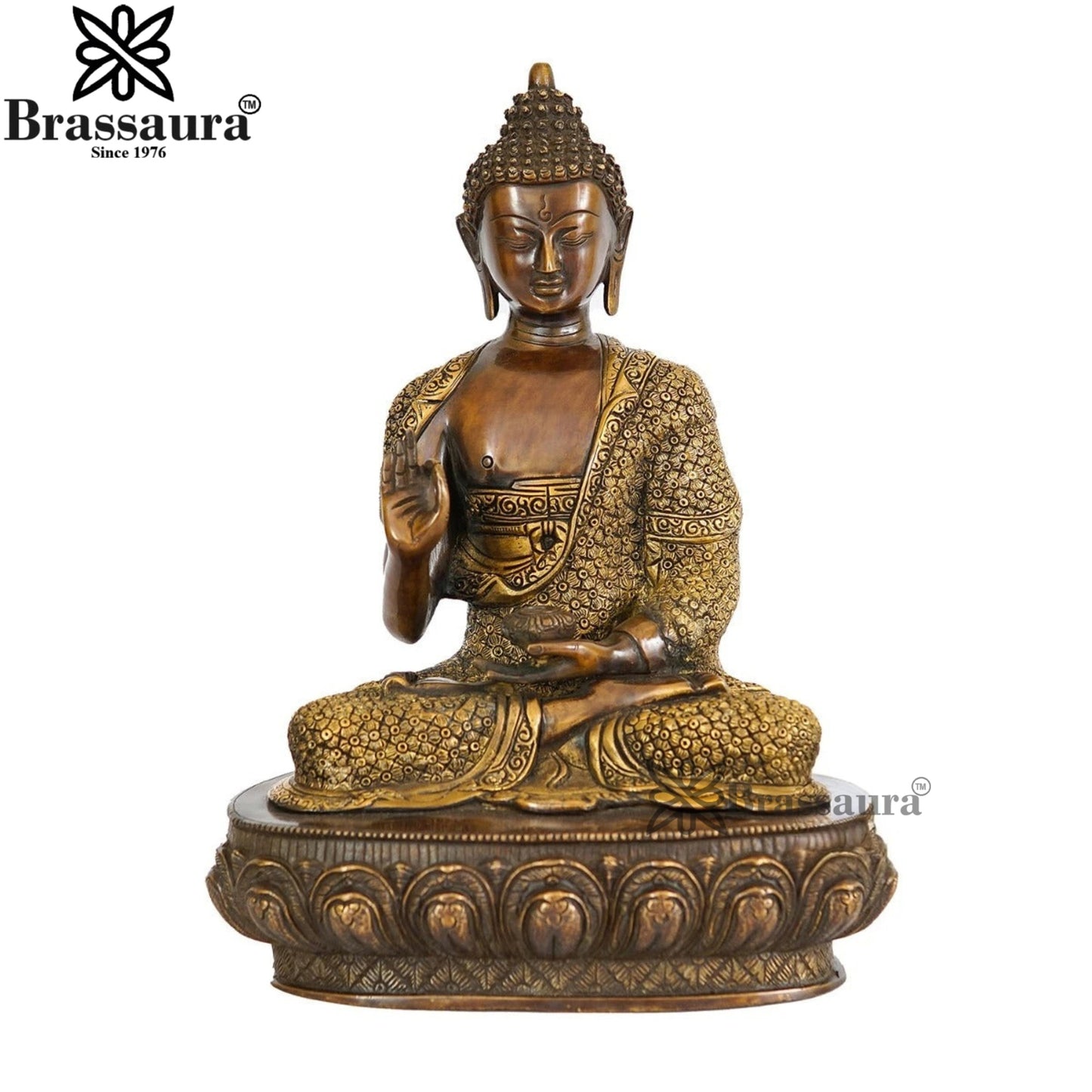 Brass Blessing Buddha Weight 10.5 kg & Height 16 Inch