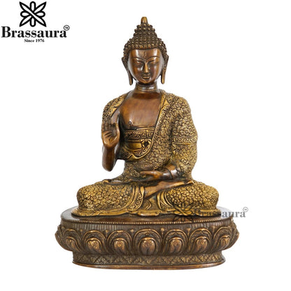 Brass Blessing Buddha Weight 10.5 kg & Height 16 Inch