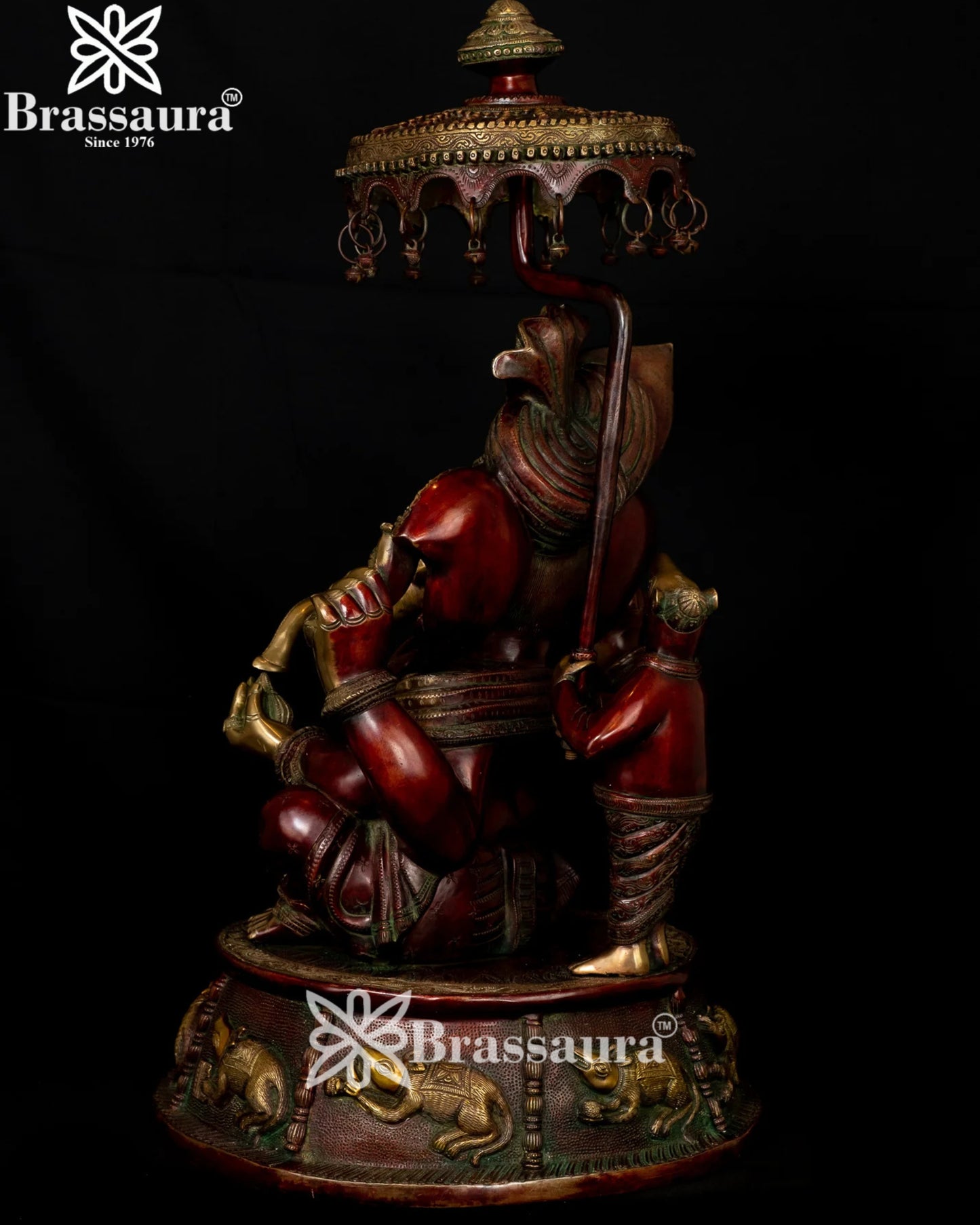 Brass Turban Ganesha Statue Weight 41 Kg And Height 31.5 Inch
