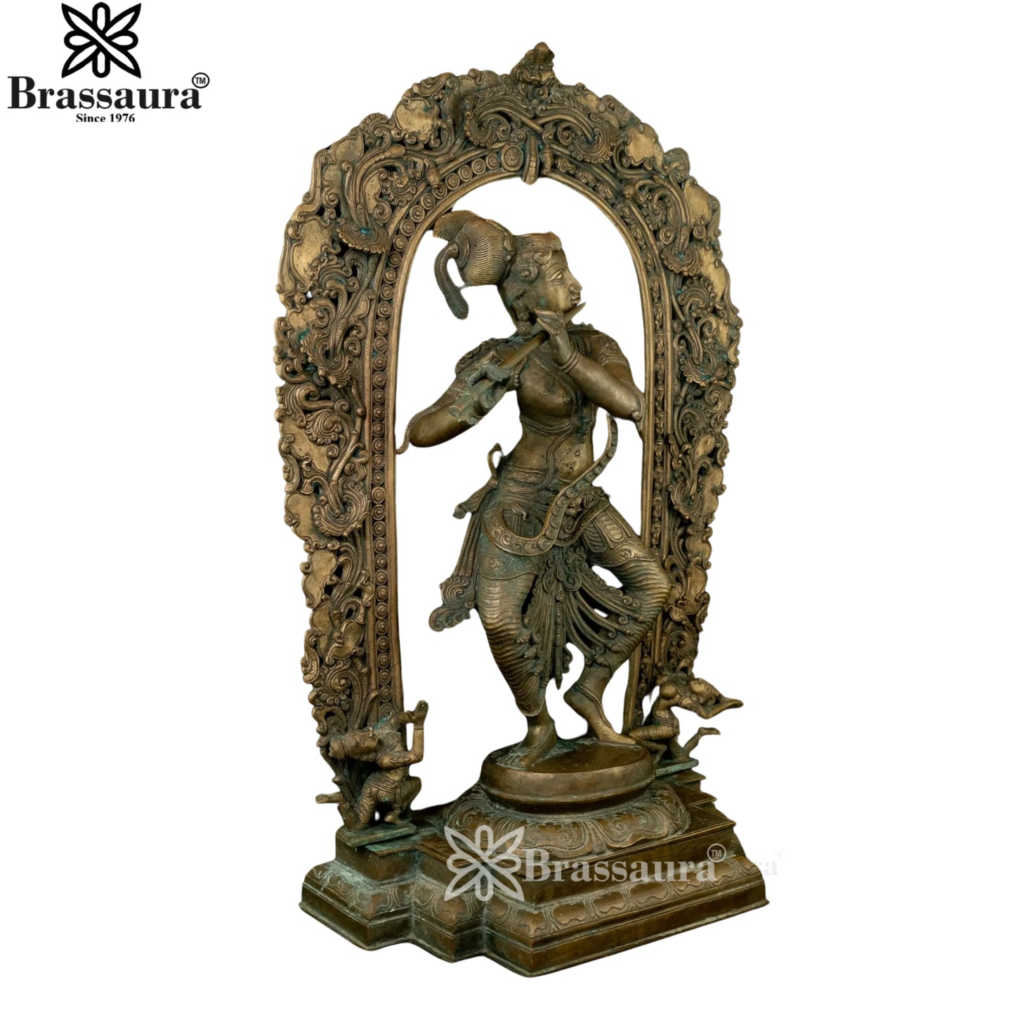 Bronze Krishna Murti Weight 29 Kg And Height 32 Inch