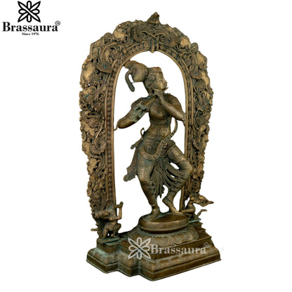 Bronze Krishna Murti Weight 29 Kg And Height 32 Inch