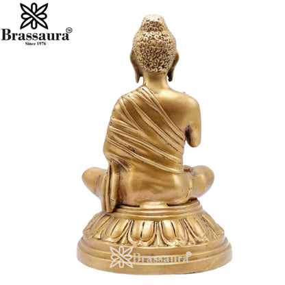 Brass Blessing Royal Golden Buddha Weight 3.6 kg & Height 11 Inch