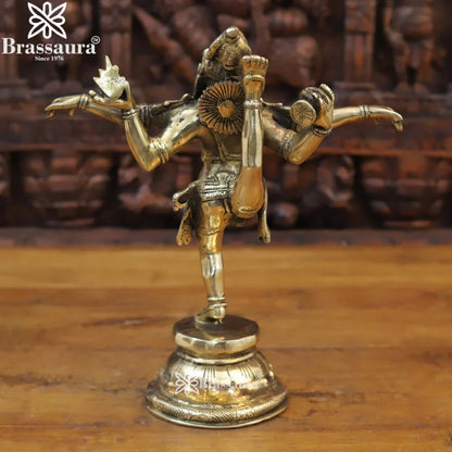 Brass Dancing Natraj Statue Weight 4.28 Kg And Height 13.5 Inch