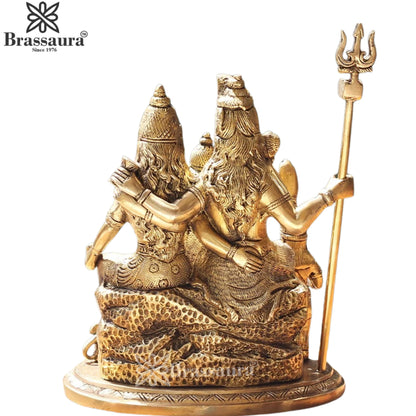 Brass Lord Shiv Family Statue Weight 5.3 Kg And Height 9.5 Inch