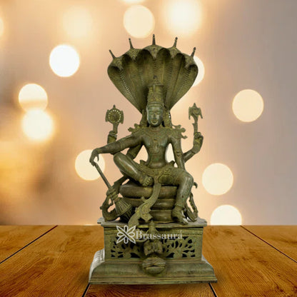 Brass Vishnu Statue Weight 37 Kg And Height 28 Inch