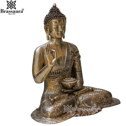 Brass Blessing Buddha Weight 36 kg & Height 30 Inch