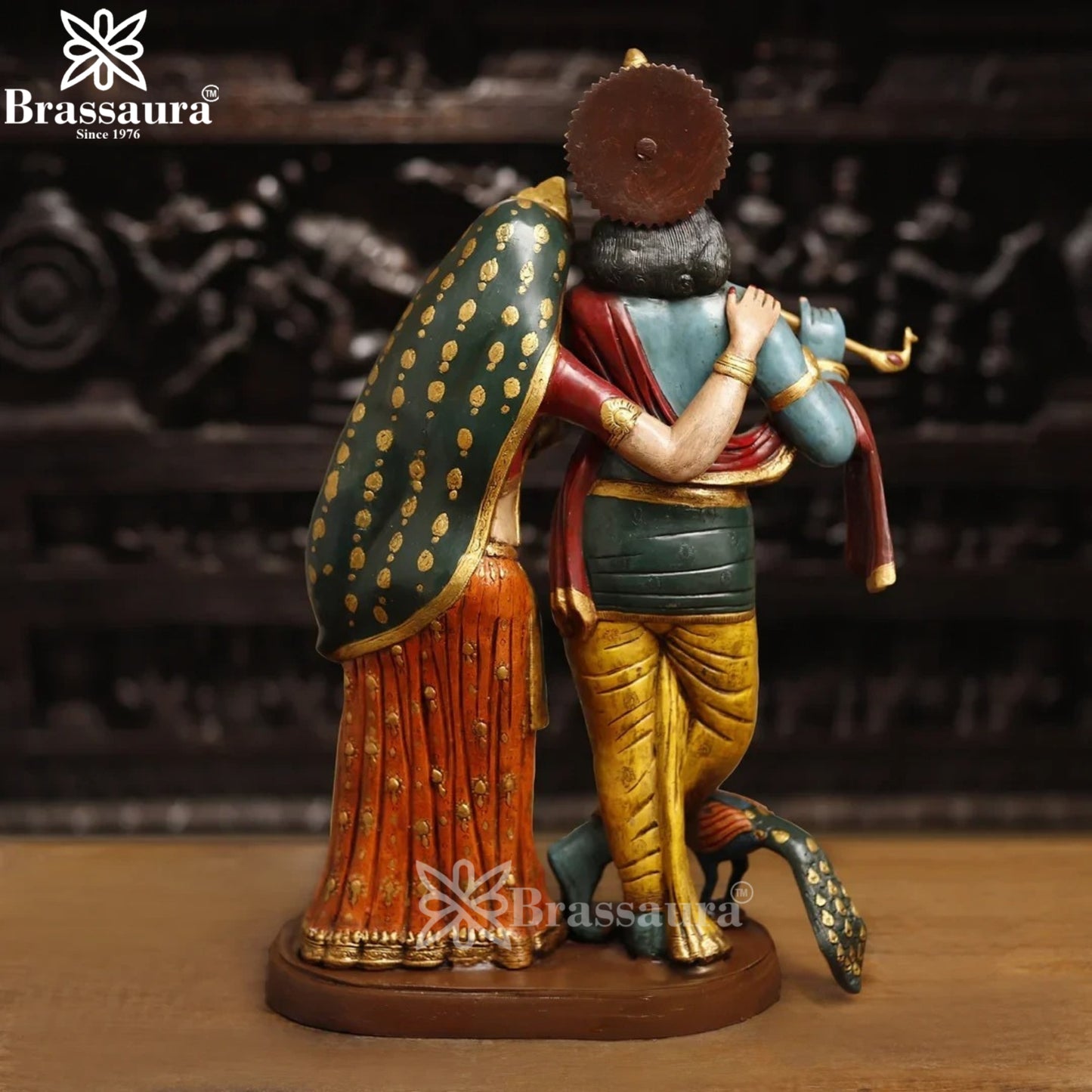 Brass Radha Krishna Murti Weight 20.27 Kg And Height 23 Inch
