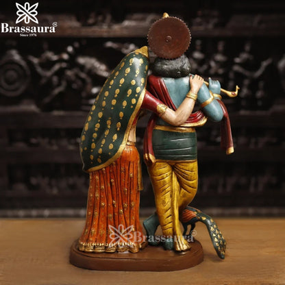 Brass Radha Krishna Murti Weight 20.27 Kg And Height 23 Inch