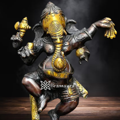 Brass Ganesha Statue Weight 2.7 Kg And Height 9.5 Inch
