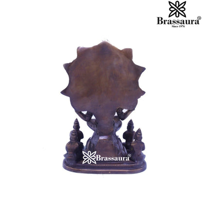 Brass Classic Shiv Family  Weight 3 Kg & Height 8.5 Inch