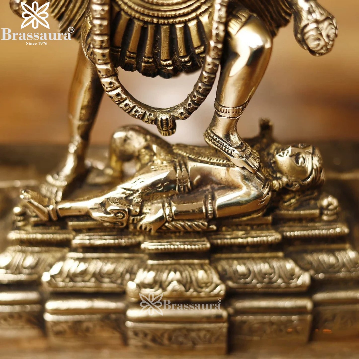 Brassaura™ Brass Kali Maa Murti – Height 9 Inches & Weight 2.27 Kgs | Spiritual Hindu Idol