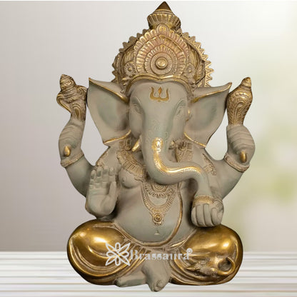 Brass Ganesha Statue Weight 9.2 Kg And Height 12 Inch