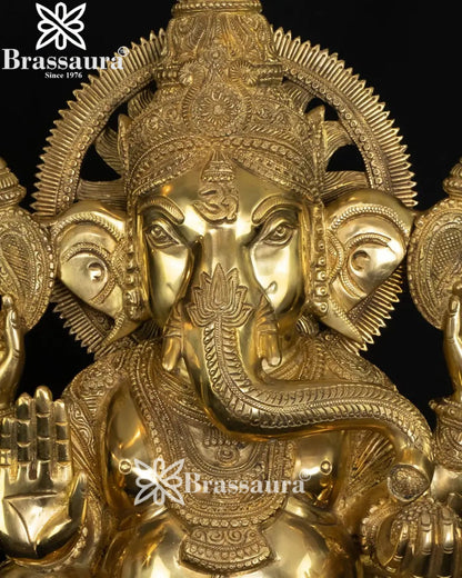 Brass Ganesha Statue Weight 21 Kg And Height 19.5 Inch