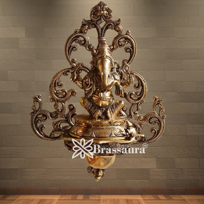 Brass Ganesha Statue Weight 3.75 Kg And Height 14 Inch