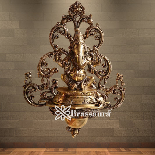 Brass Ganesha Statue Weight 3.75 Kg And Height 14 Inch