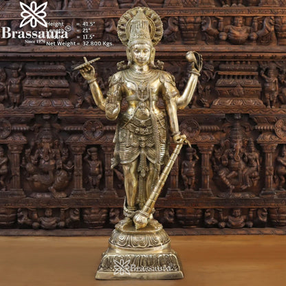 Brass Super fine Vishnu Statue Weight 32.8 Kg And Height 41.5 Inch