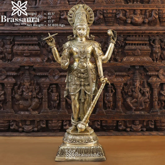 Brass Super fine Vishnu Statue Weight 32.8 Kg And Height 41.5 Inch