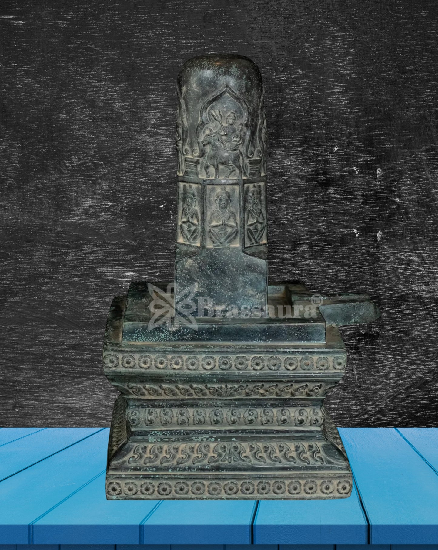 Bronze Vintage Lord Shivling Statue Weight 10.6 Kg And Height 21 Inch