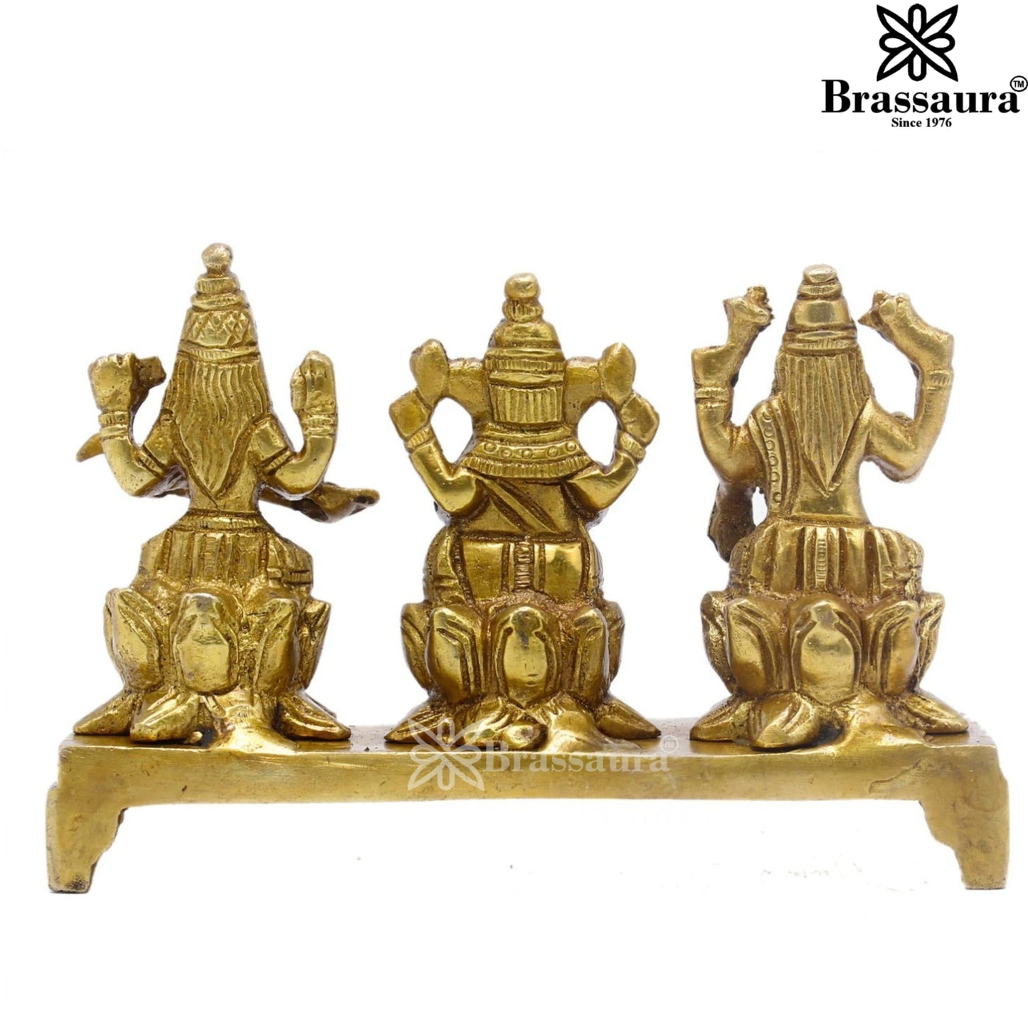 Brass Classic Lakshmi Ganesh Saraswati Weight 0.6 Kg & Height 3.25 Inch