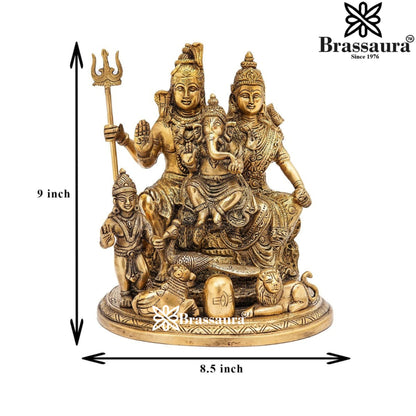 Brass Antique Shiv Family  Weight 5 Kg & Height 9 Inch