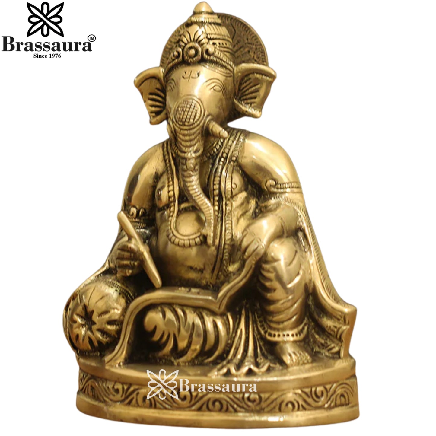 Brass Ganesha Statue Weight 1.8 Kg And Height 7.5 Inch