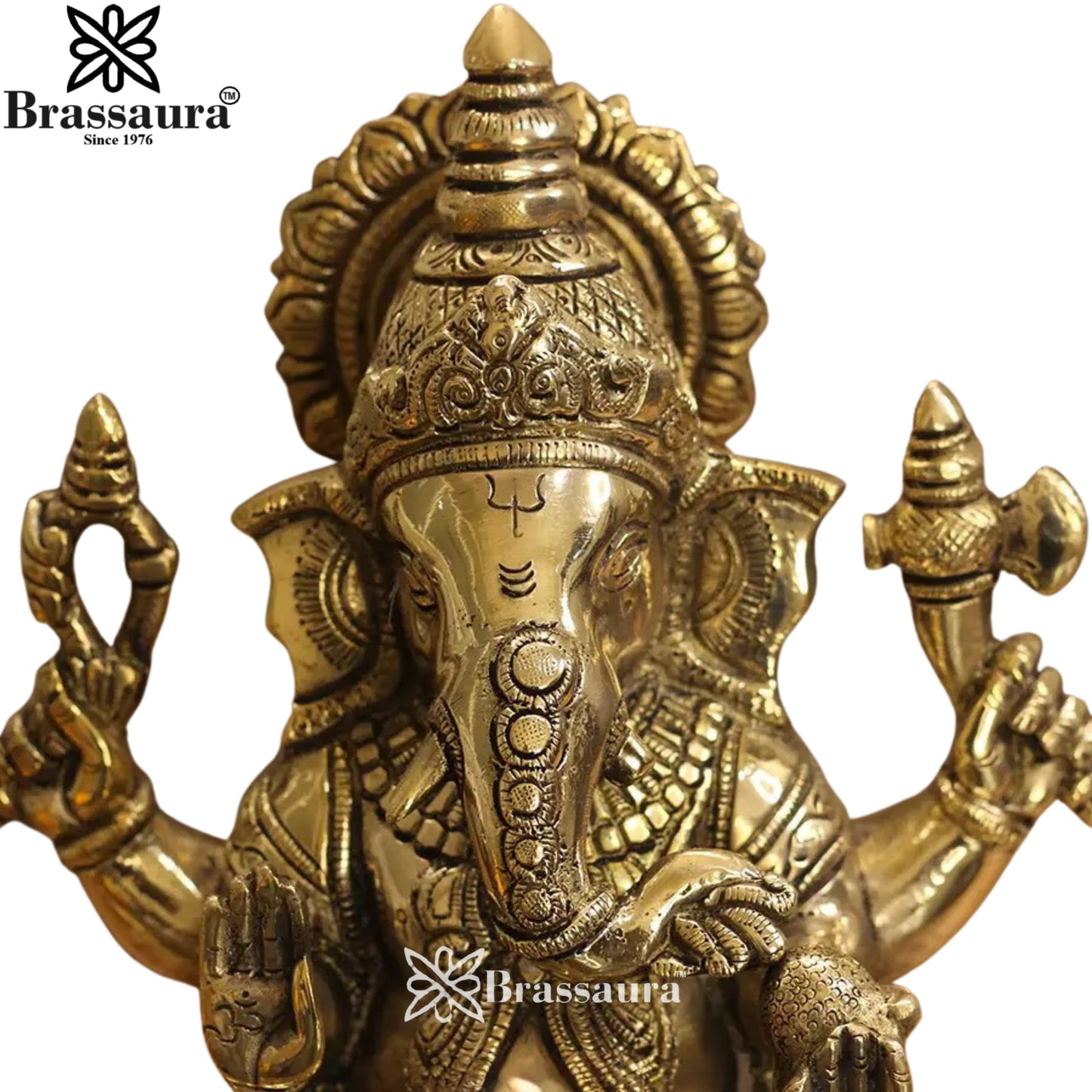 Brass Ganesha Statue Weight 5.7 Kg And Height 11 Inch