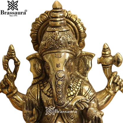 Brass Ganesha Statue Weight 5.7 Kg And Height 11 Inch
