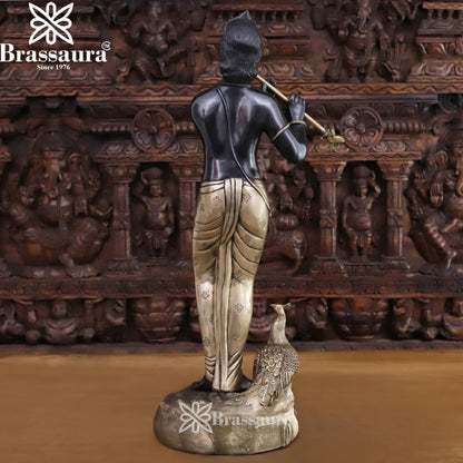 Brass Krishna Murti Weight 16.6 Kg And Height 29 Inch