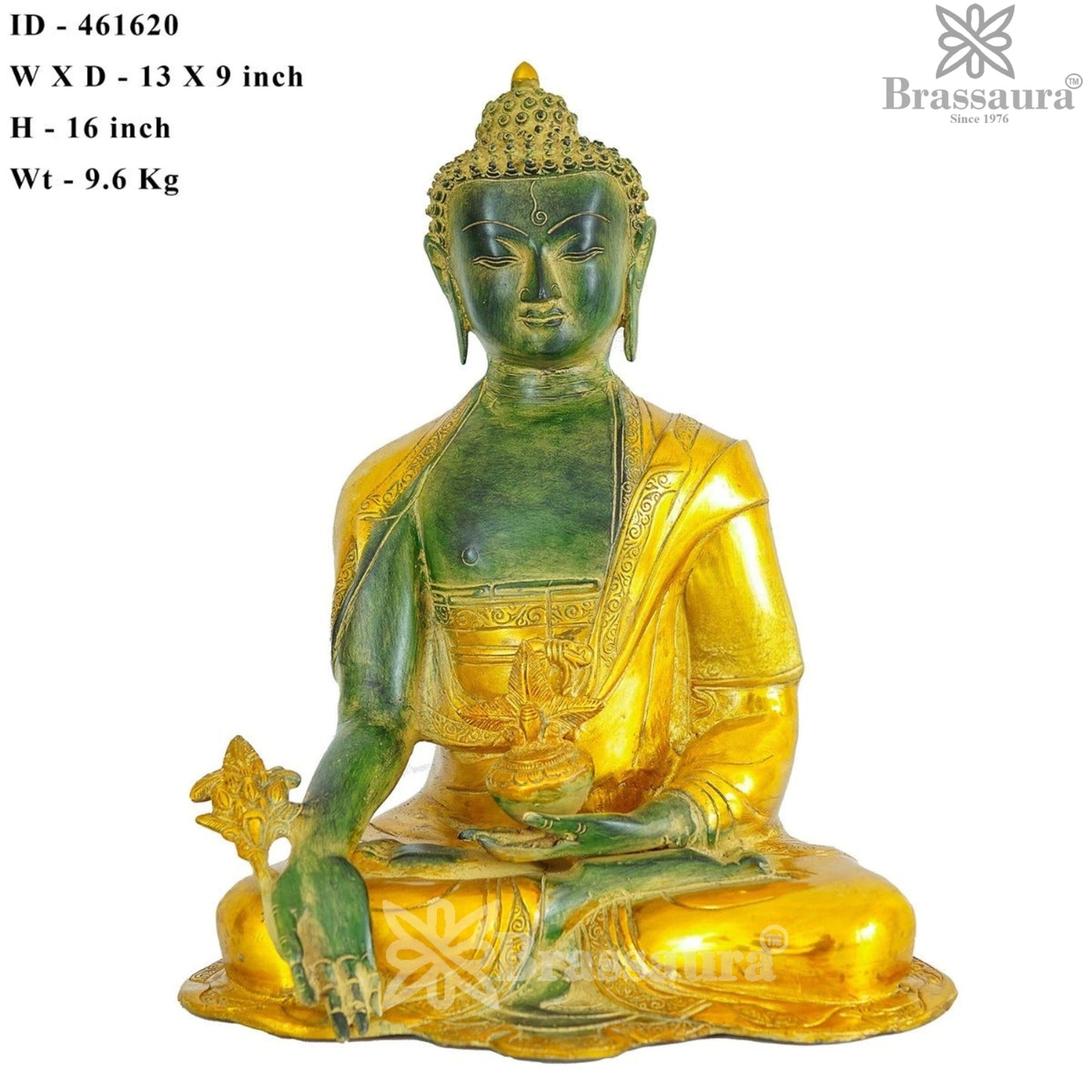 Brass Bhumisprasa Buddha Weight 10 kg & Height 16 Inch