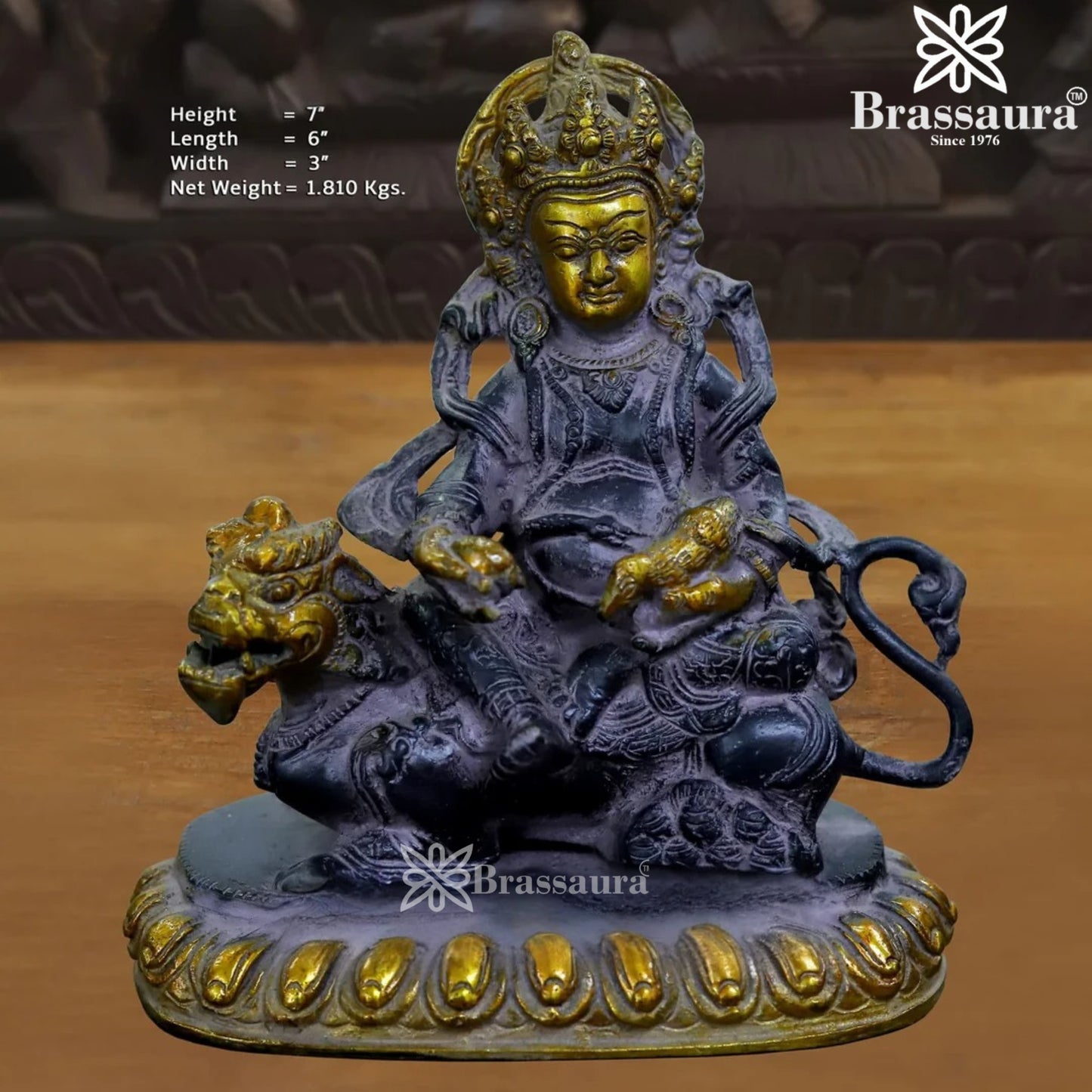 Brass Kuber Statue Weight 1.81 Kg And Height 7 Inch