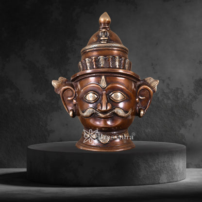 Brass Shiva Mask Statue Weight 1.44 Kg And Height 8.5 Inch