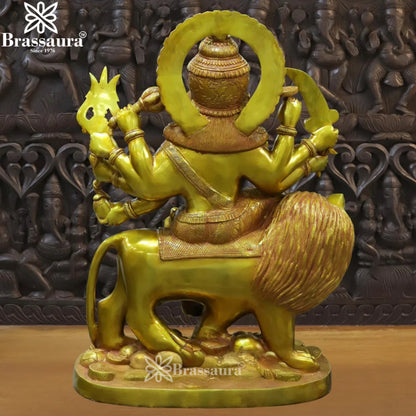 Brass Durga For Home And Décor And Gift Items Weight 32.6 kg Height 25 Inch