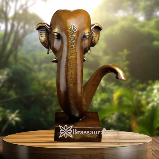 Brass Ganesha Statue Weight 12.17 Kg And Height 17 Inch