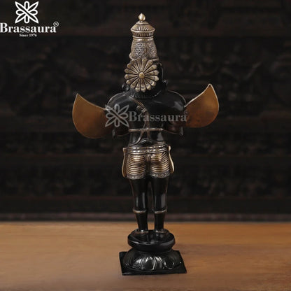 Brass Standing Garud Statue Weight 9.58 Kg And Height 22 Inch