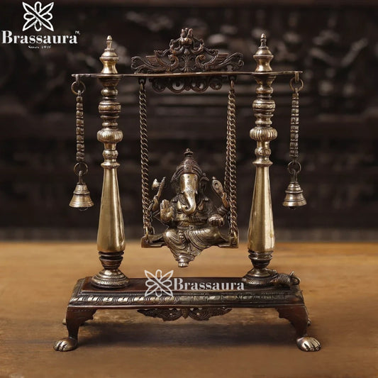 Brass Ganesha Jhula Weight 6.6 Kg & Height 16 Inch