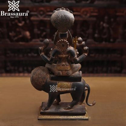 Brass Pratyangira Devi Murti Weight 12.14 Kg And Height 19 Inch