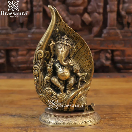 Brass Ganesha Weight 5.3 Kg & Height 13 Inch