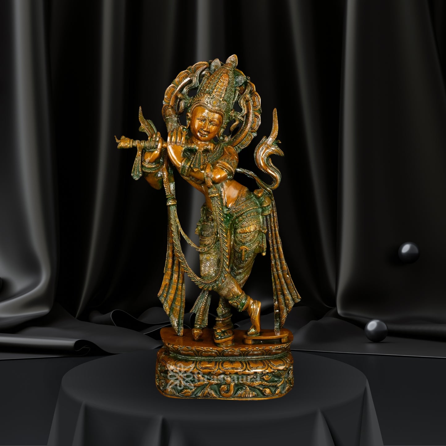 Brass Krishna Murti Weight 10.5 Kg And Height 22 Inch
