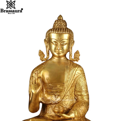 Brass Blessing Royal Golden Buddha Weight 9.6 kg & Height 16 Cm