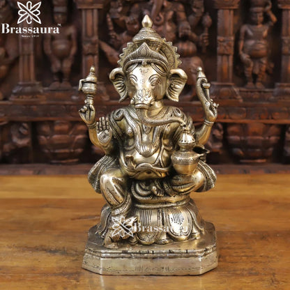 Brass Ganesha Weight 9 Kg & Height 15 Inch