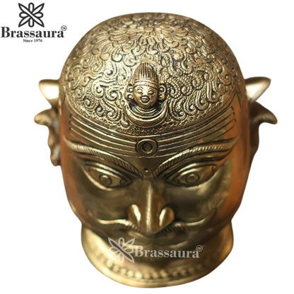 Brass Shiva Mukhlingam Statue Weight 2.3 Kg And Height 6 Inch