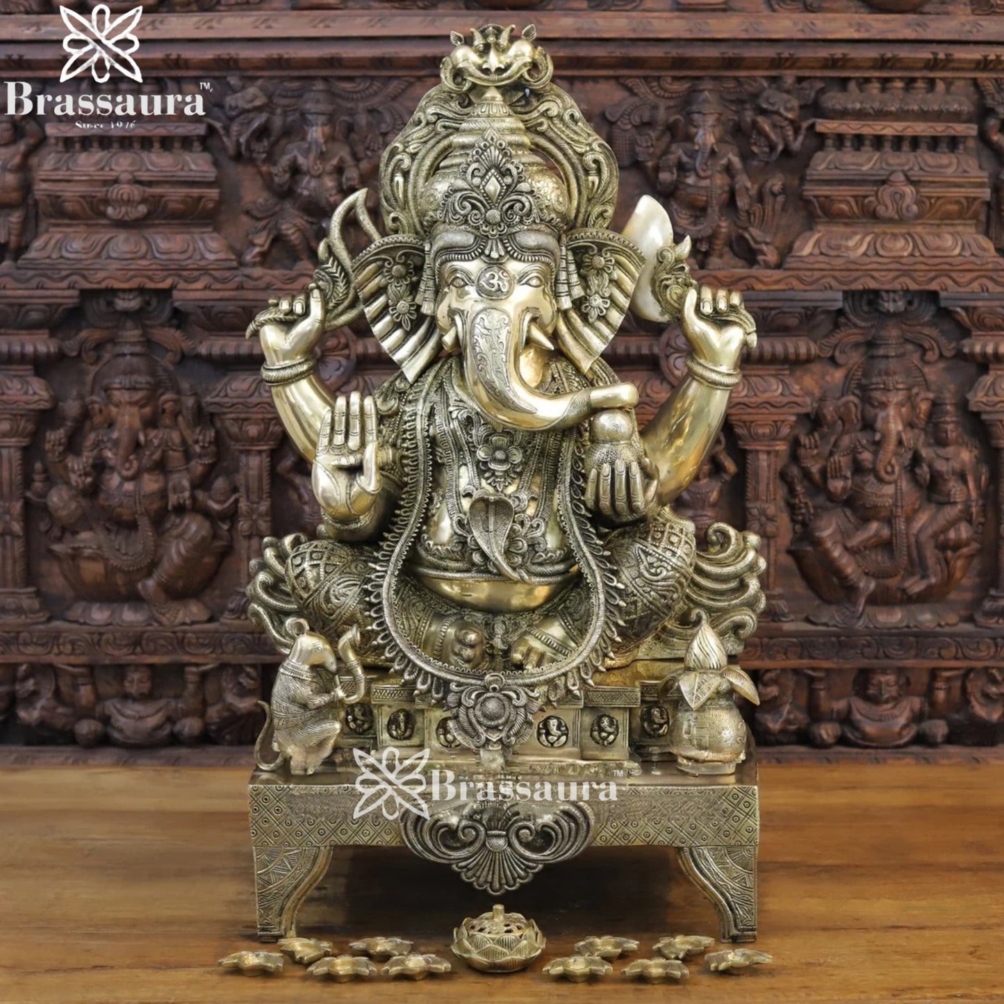 Brass Jewellery Ganesha Weight 60.5 Kg & Height 35 Inch
