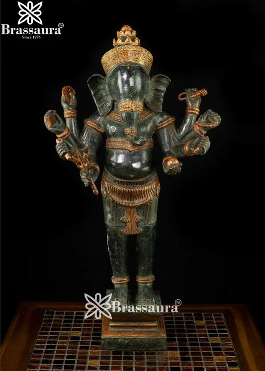Bronze Ganesha Statue Weight 9.6 Kg And Height 24 Inch