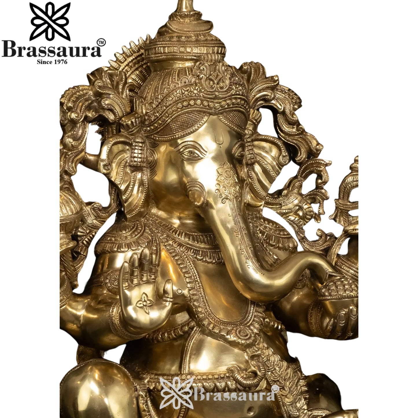 Brass Ganesha Statue Weight 34.5 Kg And Height 26 Inch