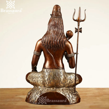 Brassaura™ Compact Brass Lord Shiva Murti – Height 22.5 Inches & Weight 16 Kgs | Devotional Ornament