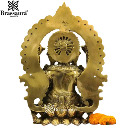 Brass Jewellery Ganesha Statue Weight 10.72 Kg And Height 15.5 Inch